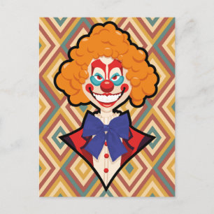 Spooky Clown Retro Creepy farbenfrohe Halloween Feiertagspostkarte