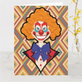 Spooky Clown Retro Creepy farbenfrohe Halloween Karte (Gelbe Blume)