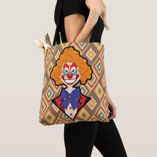 Spooky Clown Retro Halloween, kreolischer Karneval Tasche (Von Nahem)