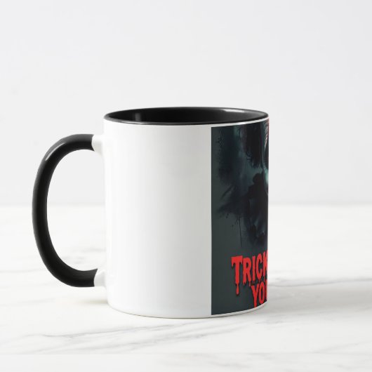 Spooky Clown Trick-oder-Leckerei Halloween-Tasse Tasse (Links)