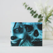 Spooky Clown und Skull Postkarte (Stehend Vorderseite)