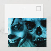 Spooky Clown und Skull Postkarte (Vorne/Hinten)