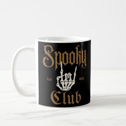 Spooky Club: Skeleton Hand Rock on Design Kaffeetasse (Links)