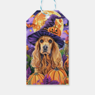 Spooky Cocker Spaniel Hund Halloween Hexenkürbis Geschenkanhänger