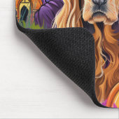 Spooky Cocker Spaniel Hund Halloween Hexenkürbis Mousepad (Ecke)