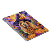 Spooky Cocker Spaniel Hund Halloween Hexenkürbis Notizblock (Rechte Seite)