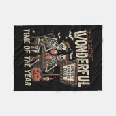 Spooky Coffee Club Skelette Halloween Saison Somme Fleecedecke (Vorderseite (Horizontal))