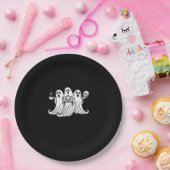 Spooky Coffee Sipping Pumpkin Holding Pappteller (Party)