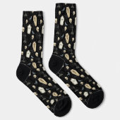Spooky Coffin und Raven Halloween Socken (Rechts)