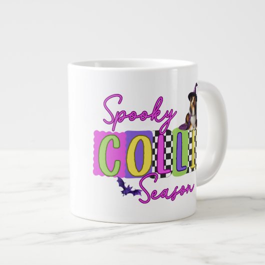 Spooky Collie Halloween Tasse (Vorderseite Rechts)