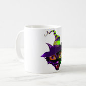 Spooky Colorful Cat Kaffeetasse (Vorderseite Links)