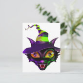 Spooky Colorful Cat Postkarte (Stehend Vorderseite)
