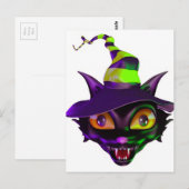 Spooky Colorful Cat Postkarte (Vorne/Hinten)