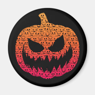 Spooky Colorful Pumpkins - Halloween-Muster Magnet
