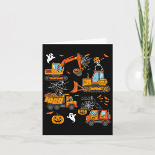 Spooky Construction Trucks Kleinkind Boys Hallowee Karte
