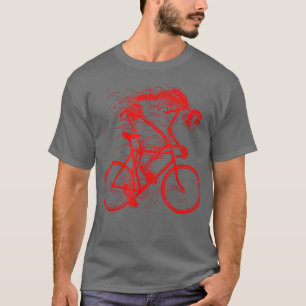 Spooky Cool Flaming Ghost Biker Damen Hallowee T-Shirt