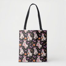 Spooky Coquette Ghost Halloween Tote Bag