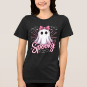Spooky Coquette Ghost Tri-Blend Shirt (Vorderseite)