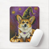Spooky Corgi Dog Halloween Hexenkürbis Mousepad (Mit Mouse)