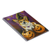Spooky Corgi Dog Halloween Hexenkürbis Notizblock (Rechte Seite)