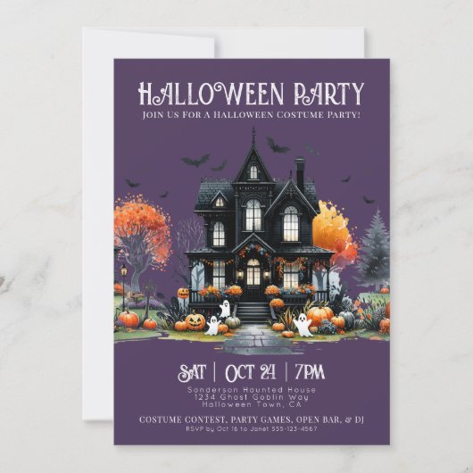 Spooky Costume Halloween-Party Einladung (Vorderseite)