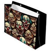 Spooky Creepy Clown Zombie Große Geschenktüte (Vorderseite Schrägansicht)