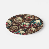 Spooky Creepy Clown Zombie Halloween Pappteller (Schrägansicht)