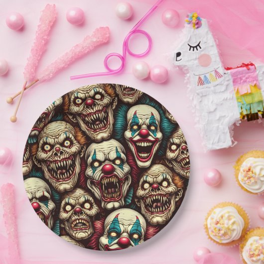 Spooky Creepy Clown Zombie Halloween Pappteller (Party)