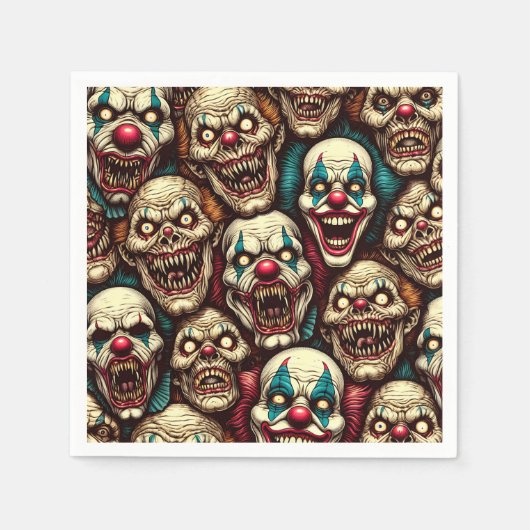 Spooky Creepy Clown Zombie Halloween Serviette (Vorderseite)