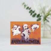 Spooky Creepy Happy Halloween Postkarte (Stehend Vorderseite)