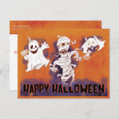 Spooky Creepy Happy Halloween Postkarte (Vorne/Hinten)