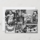 Spooky Creepy Puppen Schwarz-Weiß Halloween Einladung (Vorderseite)