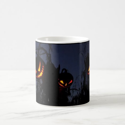 Spooky Creepy Scarecrow Halloween-Kürbislaternen Kaffeetasse (Mittel)