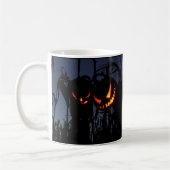 Spooky Creepy Scarecrow Halloween-Kürbislaternen Kaffeetasse (Links)