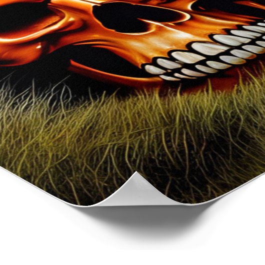 Spooky Creepy Skull Poster (Ecke)