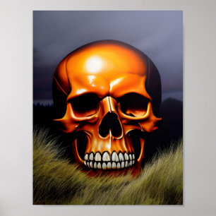 Spooky Creepy Skull Poster