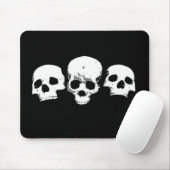 Spooky Creepy Skulls Halloween Mousepad (Mit Mouse)