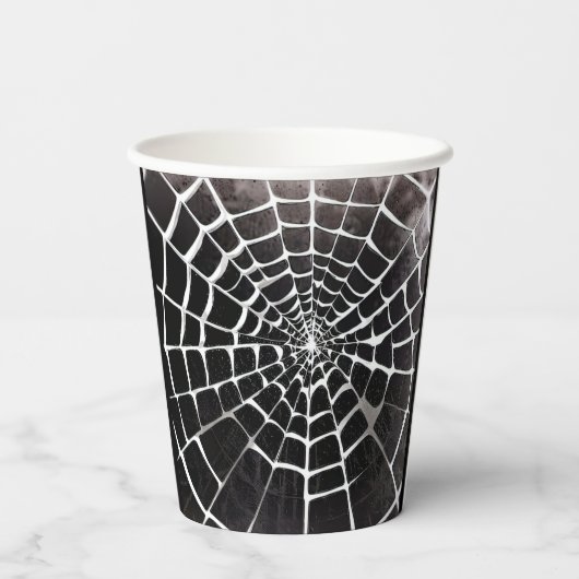 Spooky Creepy Spiderweb Pattern Halloween Custom Pappbecher (Rückseite)