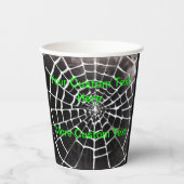 Spooky Creepy Spiderweb Pattern Halloween Custom Pappbecher (Vorderseite)