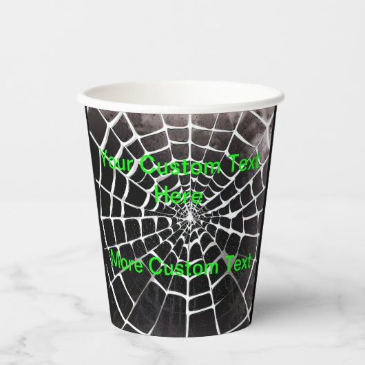 Spooky Creepy Spiderweb Pattern Halloween Custom Pappbecher (Vorderseite)