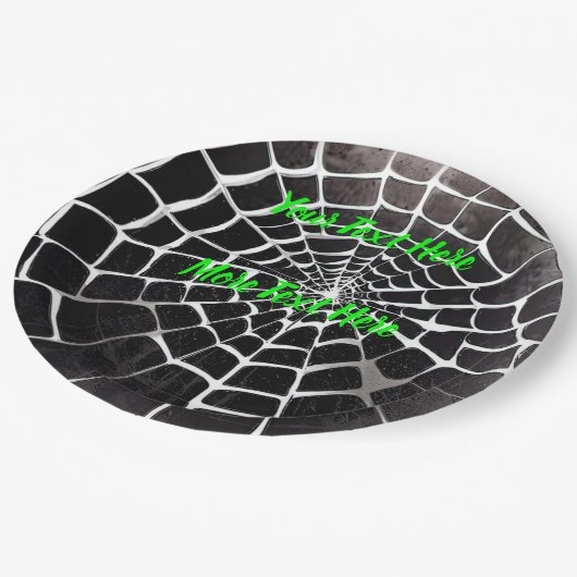 Spooky Creepy Spiderweb Pattern Halloween Custom Pappteller (Schrägansicht)