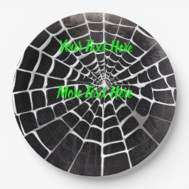Spooky Creepy Spiderweb Pattern Halloween Custom Pappteller