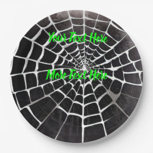 Spooky Creepy Spiderweb Pattern Halloween Custom Pappteller