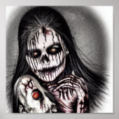 Spooky Creepy Woman Poster (Vorne)