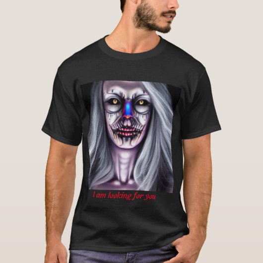 Spooky Creepy Woman T - Shirt (Vorderseite)
