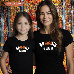 Spooky Crew Halloween Matching Family Girls T-Shirt