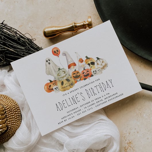 Spooky Crew Kids Halloween Geburtstagsparty Einladung