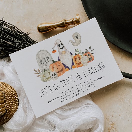 Spooky Crew Kids Halloween Trick oder Treatment Pa Einladung