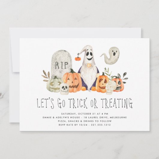 Spooky Crew Kids Halloween Trick oder Treatment Pa Einladung (Vorderseite)