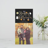 Spooky Critters Halloween Fotokarte Feiertagskarte (Stehend Vorderseite)